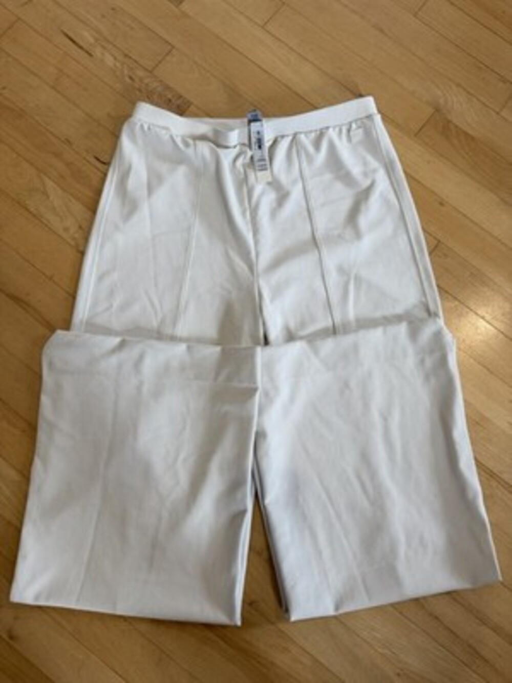 VSX Victoria's Secret Ribbed Wide Leg Pants White Size Large NWT Yoga Workout